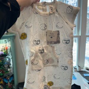 short sleeve sport shortie | sun & moon night sky | organic cotton interlock